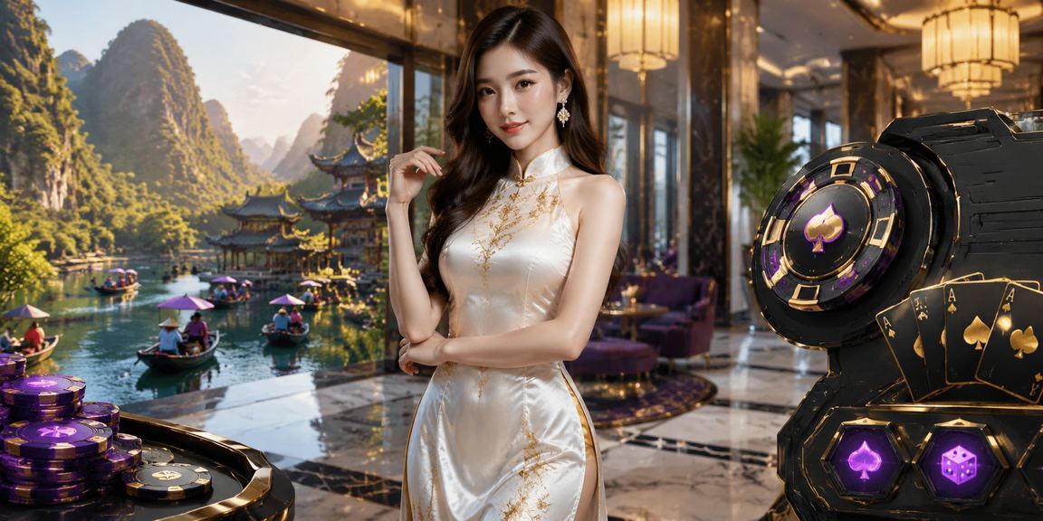 Người dùng tại Ninh Bình theo dõi kết quả esports và kiểm tra voucher trên điện thoại trong trang phục áo dài truyền thống